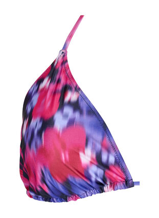 Zizzi Triangel-bikinibehå med tryck, Pink Flower AOP, Packshot image number 2