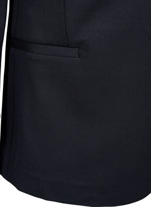 Zizzi Enkel blazer med knapp, Black, Packshot image number 3
