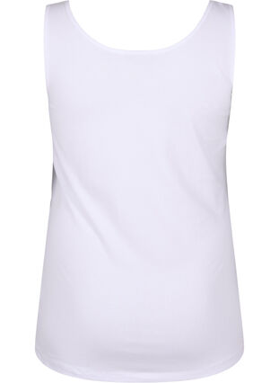 Zizzi Solid färg bas topp i bomull, Bright White, Packshot image number 1