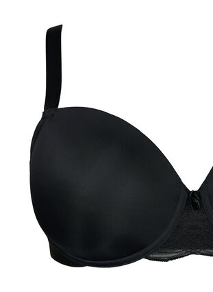 Zizzi Formgjuten BH med mesh, Black, Packshot image number 2