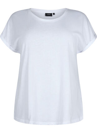 Zizzi 2-pack kortärmade t-shirtar, Bright White / Black, Packshot image number 2