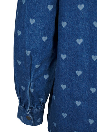 Zizzi Denimskjorta med hjärtan, L. Blue D. W. Heart, Packshot image number 3