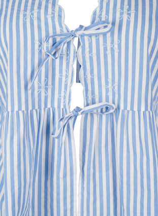 Zizzi Randig blus med öppen framsida och broderade detaljer, C. Blue White Stripe, Packshot image number 2