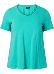 Enfärgad t-shirt i bomull, Aqua Green