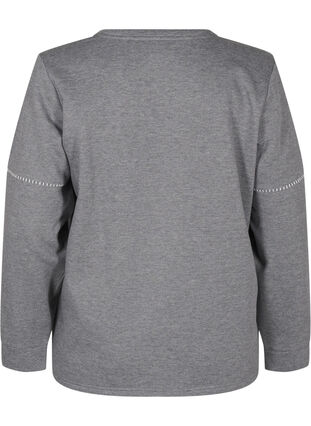 Zizzi Sweatshirt med kontrastsömmar, Medium Grey Mél, Packshot image number 1