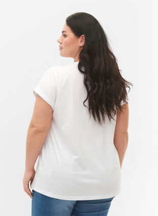 Zizzi 2-pack kortärmade t-shirtar, Bright White / Black, Model image number 1