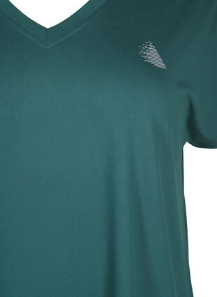 Zizzi V-ringad tränings-t-shirt, Bistro Green, Packshot image number 2