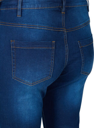 Zizzi Emily jeans med smal passform och normal midja, Blue Denim, Packshot image number 3