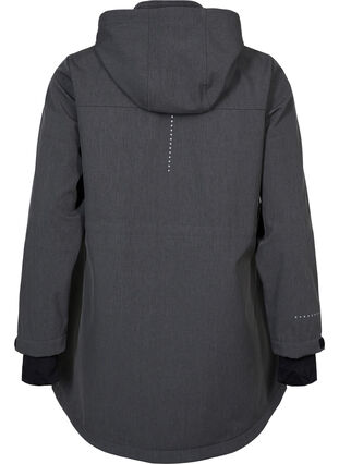 Zizzi Mjuk skaljacka med avtagbar huva, Dark Grey Melange, Packshot image number 1