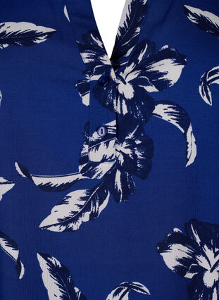 Zizzi FLASH - Långärmad blus med tryck, Navy Blazer Flower, Packshot image number 2