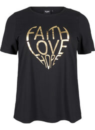 FLASH - T-shirt med motiv, Black Gold Faith