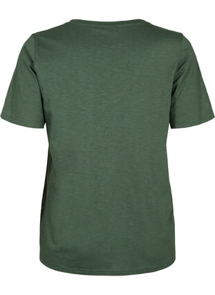 Zizzi V-ringad bas t-shirt med korta ärmar, Thyme, Packshot image number 1