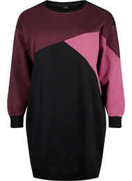 Lång sweatshirt med blockfärger, Fudge Color B. 