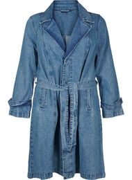 Trenchcoat i denim med bälte, Blue Denim