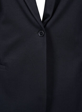 Zizzi Enkel blazer med knapp, Black, Packshot image number 2