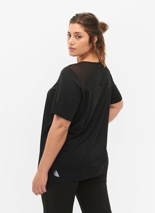 Zizzi Kortärmad tränings-t-shirt med mesh, Black, Model image number 1