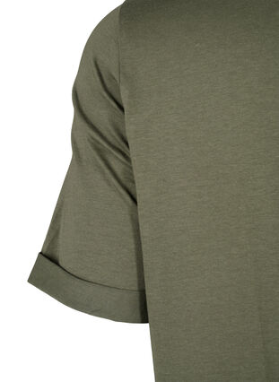 Zizzi T-shirtklänning i bomull, Thyme, Packshot image number 3
