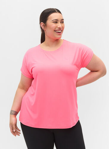 Zizzi T-shirt, Neon pink, Model image number 0