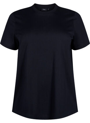 Zizzi Enkel t-shirt i bomull med rund halsringning, Black, Packshot image number 0