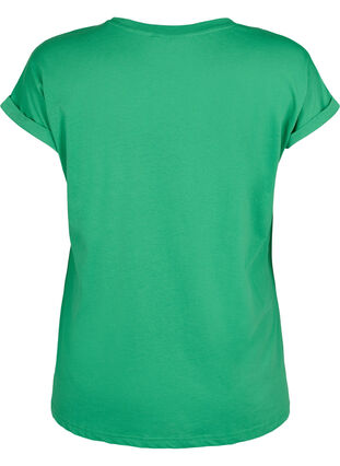 Zizzi Kortärmad t-shirt i bomullsblandning, Kelly Green, Packshot image number 1