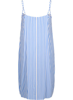 Zizzi Flash - Randig klänning i viskos med band, L. Blue White Stripe, Packshot image number 1