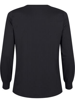 Zizzi Sweatshirt med spetsdetaljer, Black, Packshot image number 1