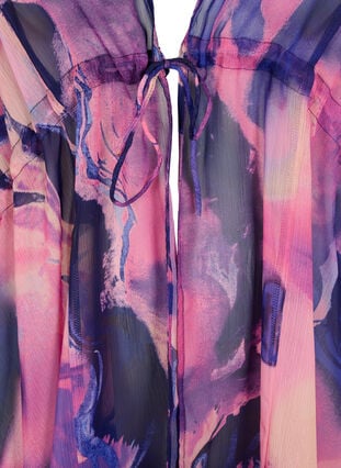 Zizzi Strandkimono med tryck, Purple Swirl, Packshot image number 2