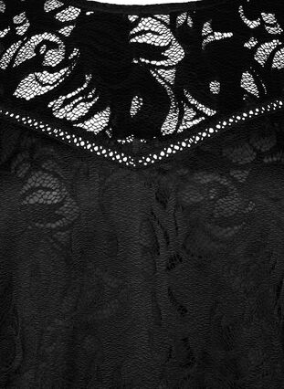 Zizzi Kortärmad spetsblus, Black, Packshot image number 2