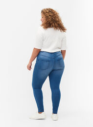 Super slim Amy jeans med hög midja, Light blue, Model