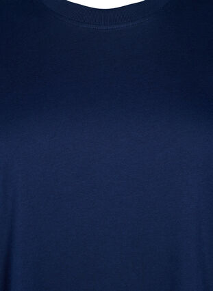 Zizzi Enkel t-shirt i bomull med rund halsringning, Navy Blazer, Packshot image number 2