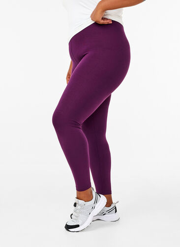 Zizzi Basic leggings i viskos, Potent Purple, Model image number 0