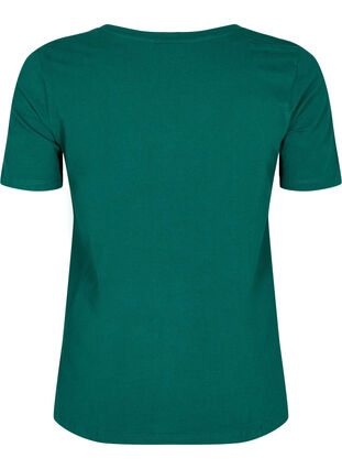 Zizzi Enfärgad t-shirt i bomull, Evergreen, Packshot image number 1