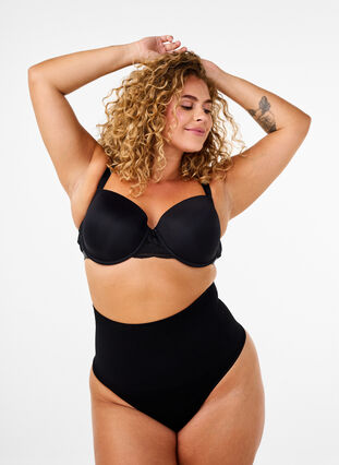 Zizzi Sömlös G-string med normal midja, Black, Model image number 0