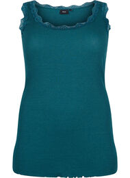 Topp med spetskant, Deep Teal