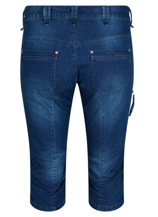 Zizzi Slim fit capri-jeans med fickor, Dark blue denim, Packshot image number 1