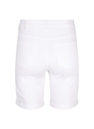 Zizzi Åtsittande jeansshorts med hög midja, Bright White, Packshot image number 1