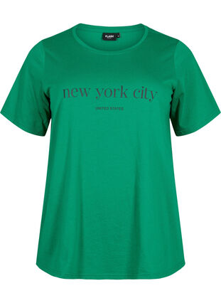 Zizzi T-shirt från FLASH med tryck, Jolly Green, Packshot image number 0