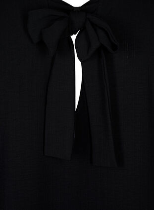 Zizzi Kort klänning med rosett baktill, Black, Packshot image number 3